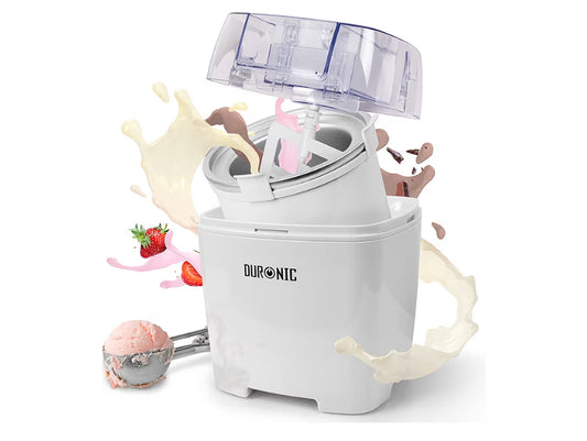 Duronic Ice Cream Maker IM540 Homemade Gelato, Sorbet, Frozen Yoghurt Maker Machine, Soft Serve Dessert Makers, Fresh Creamy Ice Creams in 30 Min, Compact Portable Design for Family Home Recipes