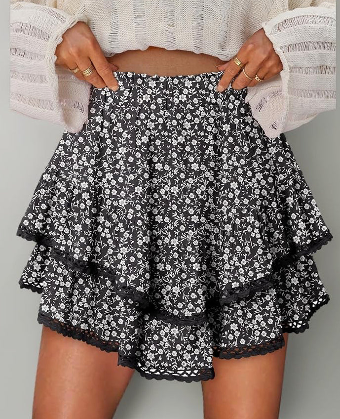 Flowy Shorts for Womens Mini Ruffle Skorts Skirts High Waisted Teen Gilrs Tennis Skort Casual Summer Shorts