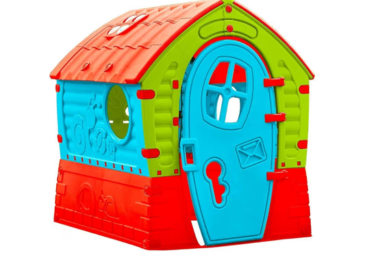 Dream Playhouse, UV Resistant, Indoor and Outdoor, Garden Toys, Sunroof Windows and Peep Holes, Ideal for Kids Ages 2+, Red, Yellow and Blue, 95 x 90 x 110 cm