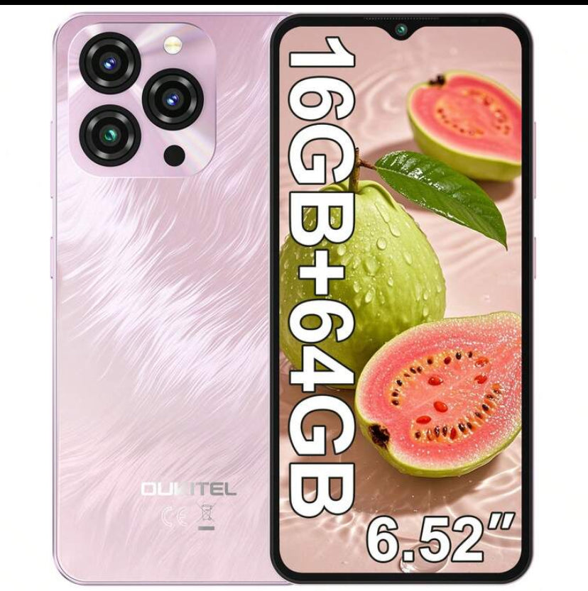 OUKITEL C3 Android 14 Smartphone, 2025 Model, 16GB+ (Optional 64GB/128GB/256GB), 6.52" Waterdrop Screen, 5000mAh Battery, 13MP Camera, Octa-Core Processor, Fingerprint ID, 3.5mm Headphone Jack, GPS