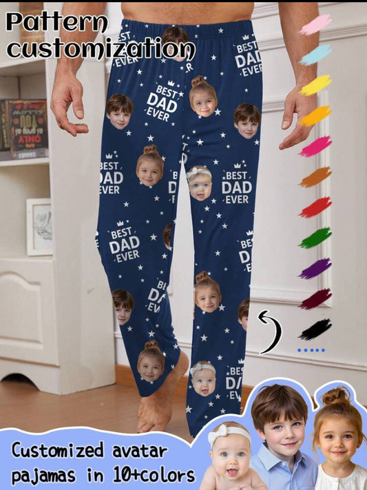 Printstory Customized Men's Pajama Pants With Unique Big Head Photo.