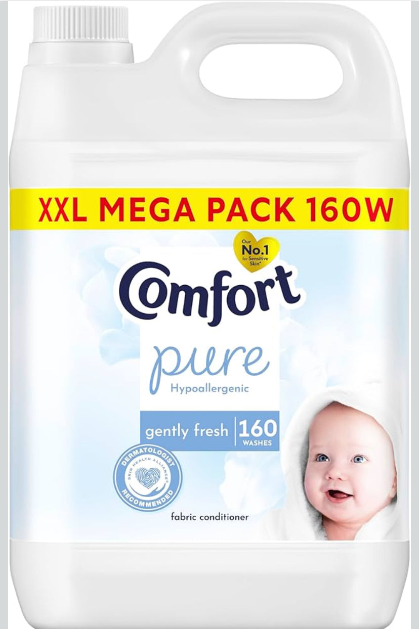 Comfort Pure Sensitive Fabric Conditioner dermatologically tested gentle next to sensitive skin 160 washes (4.8 L)