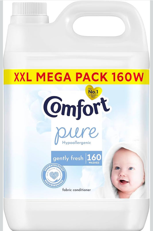 Comfort Pure Sensitive Fabric Conditioner dermatologically tested gentle next to sensitive skin 160 washes (4.8 L)