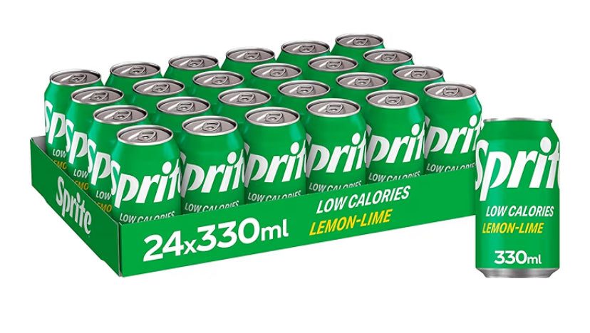 Sprite Low calories Lemon -LimeDrink Can 330 ml (Pack of 24)