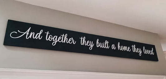 Together They Built a Home They Love Funny Bathroom Wall Decor Sign 16x4inch Farmhouse Rustic Bathroom Decor Wall Art Vintage Metal Tin Sign