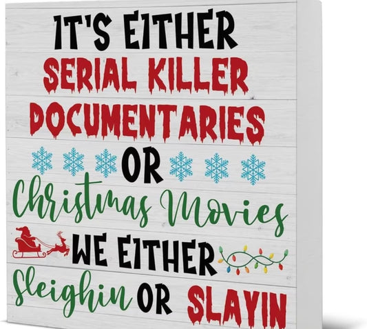 Christmas Movie Fun Slogan Ornament, Quirky Christmas Holiday Desktop Decor