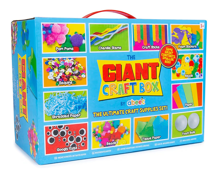 Craft Kit for Kids  1000+ Piece Art & Craft Supplies Box DIY Arts Set with Pom Poms, Beads, Stickers & More Creative Activities for Boys & Girls Gift for Ages 5+