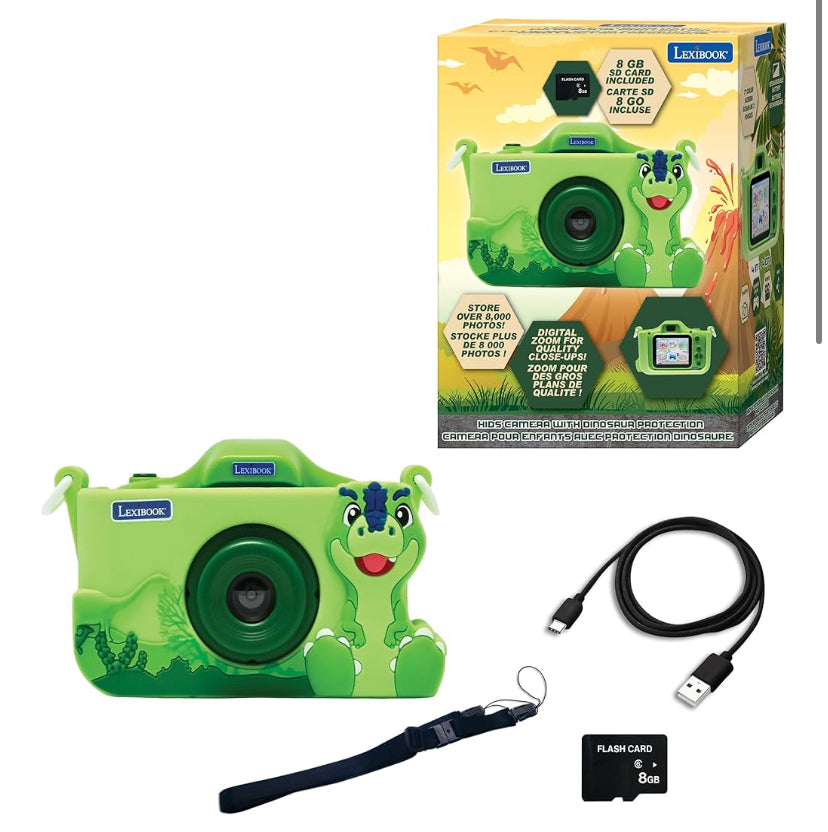 Angel, alien 4-in-1 camera for children with protection, video, MP3 and game functions, 15 frames to personalise your photos, 8 GB memory card included