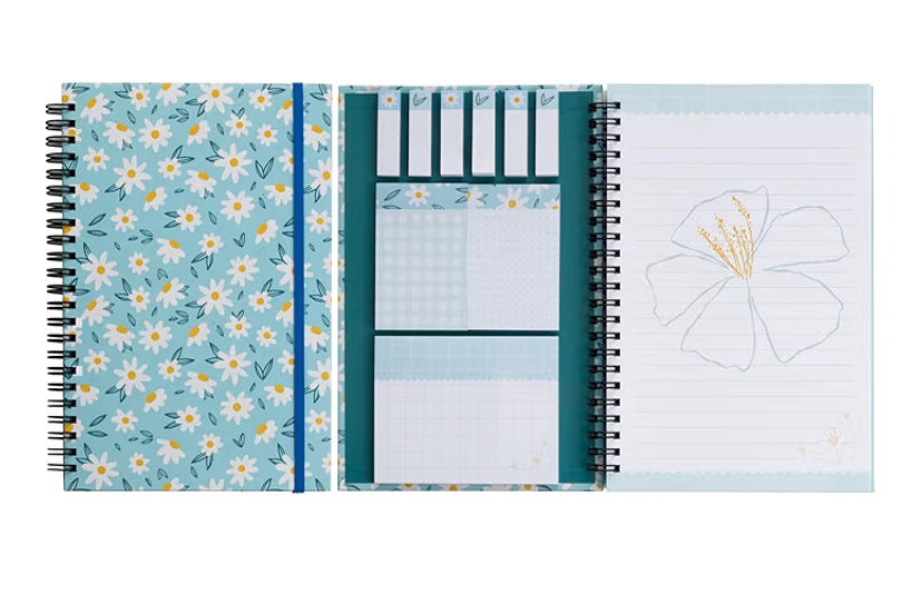 A5 Sticky Notebook,Each with 9 Pads of Decorated Sticky Notes and a Handy Notebook,Self-Stick Note Pads