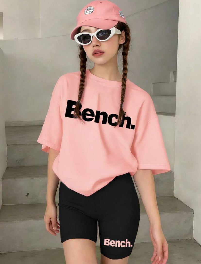 2pcs/Set Tween Girl Casual Letter Print Short Sleeve T-Shirt + Shorts Set
