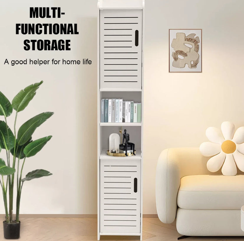 Waterproof Bathroom Tall Cabinet Free Standing Floor Storage Unit Cupboard