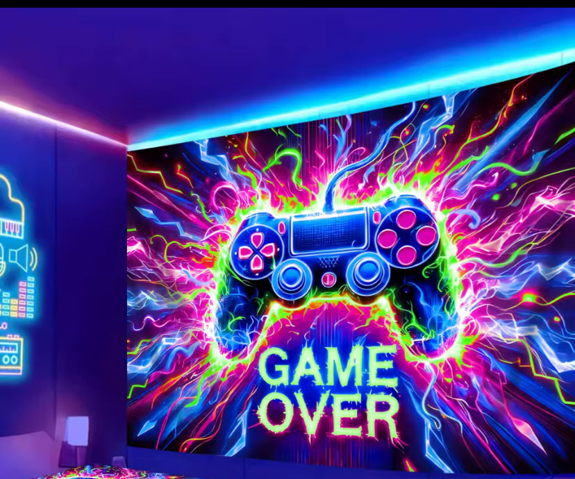Gaming Neon Tapestry