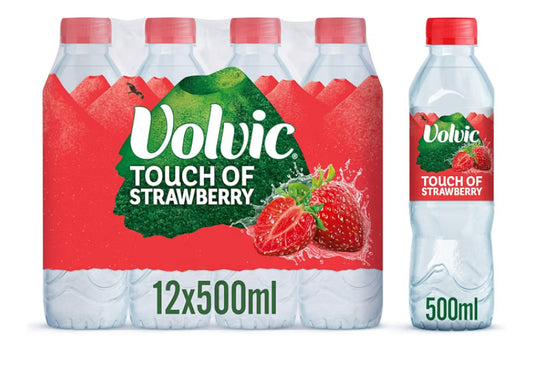 Volvic Touch of Fruit Strawberry Still Flavoured Water Multipack, 12x500ml