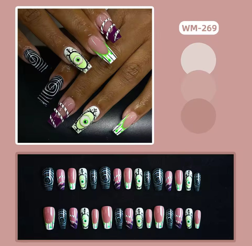 Halloween Long Ballet Press on Nails