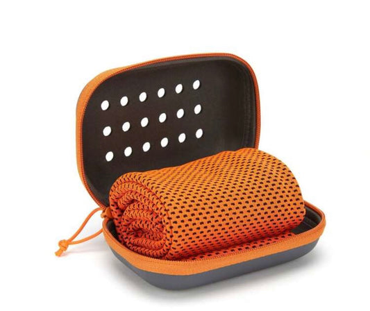 A Portable, Foldable Travel Essential Made From High-Density Cooling Material Includes A Breathable Silicone Storage Case.