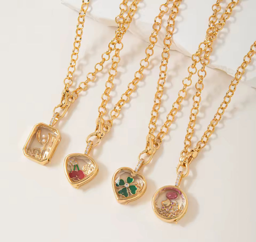 Retro personality picture box pendant with openable DIY pendant