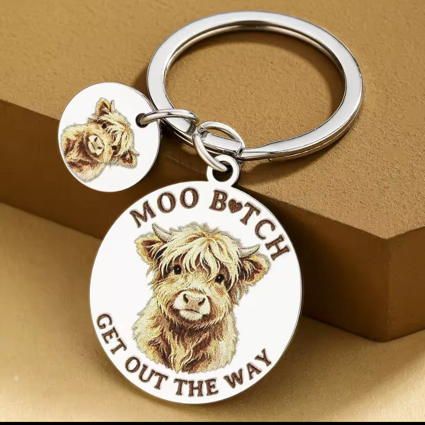 Highland Cow Keychain for Women