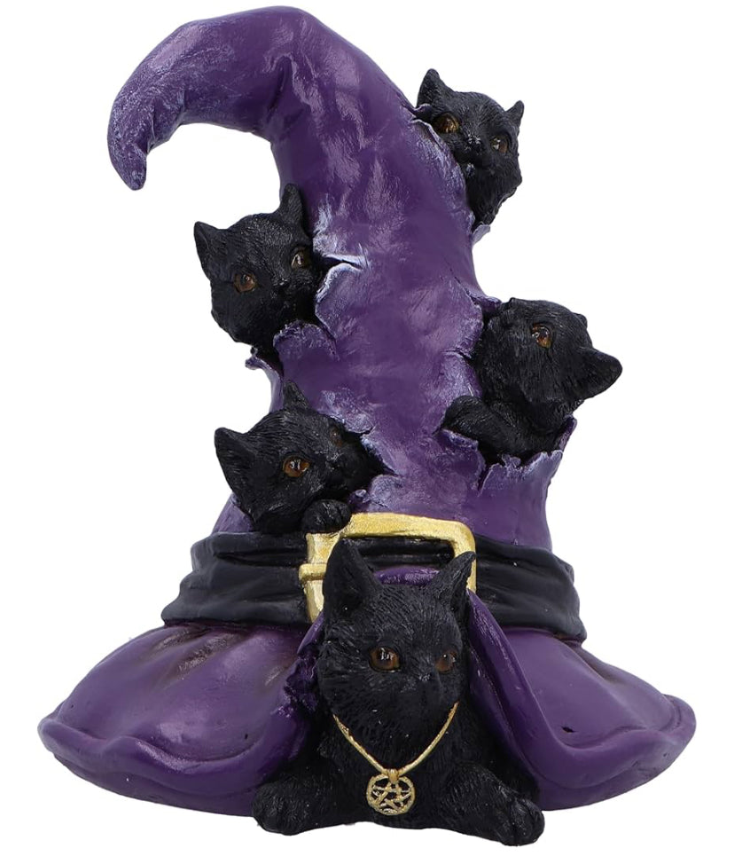 Nemesis Now Magical Mischief 14cm, Resin, Black, Cat Figure, Black Cat Ornament, Collectable Cat Giftware, Cast in the Finest Resin, Expertly Hand-Painted, 13cm