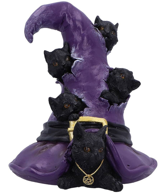 Nemesis Now Magical Mischief 14cm, Resin, Black, Cat Figure, Black Cat Ornament, Collectable Cat Giftware, Cast in the Finest Resin, Expertly Hand-Painted, 13cm