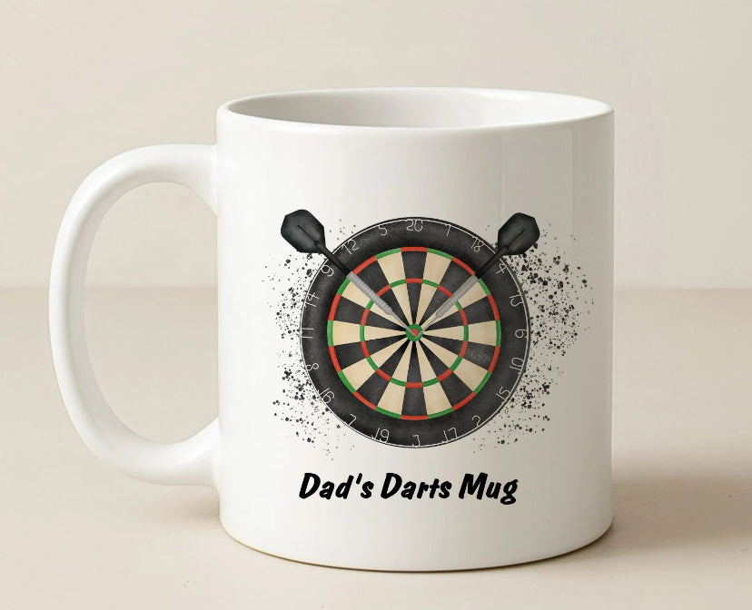 Personalised Darts Mug, Ceramic mug, Dart player gift