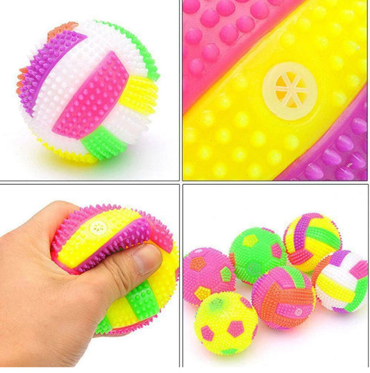 4 Pack Pet Ball Dog Flashing Rubber Ball LED LightUp Kids Activity Bouncing Ball