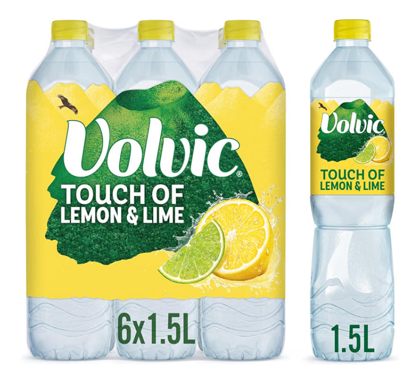 Volvic Touch of Fruit Lemon & Lime Still Flavoured Water Multipack 6x1.5L