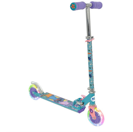 Inline Scooter Light Up Wheels | Unisex Girls or Boys | Folding Adjustable 2 Wheel Kids Age 5+