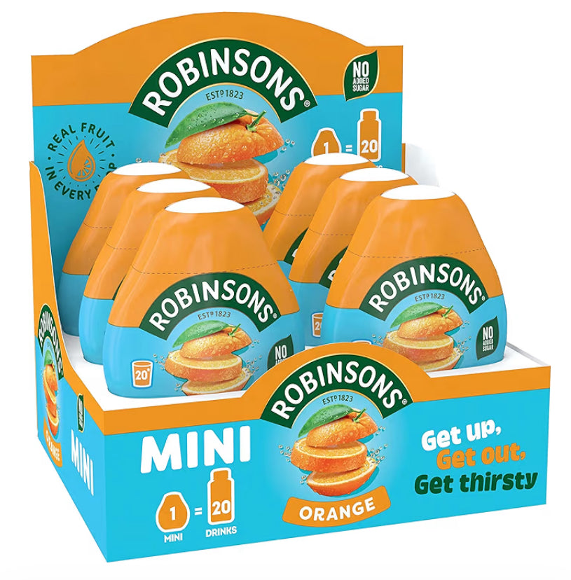 Robinsons Mini - No Added Sugar - Low Calorie - Orange, 6 Count