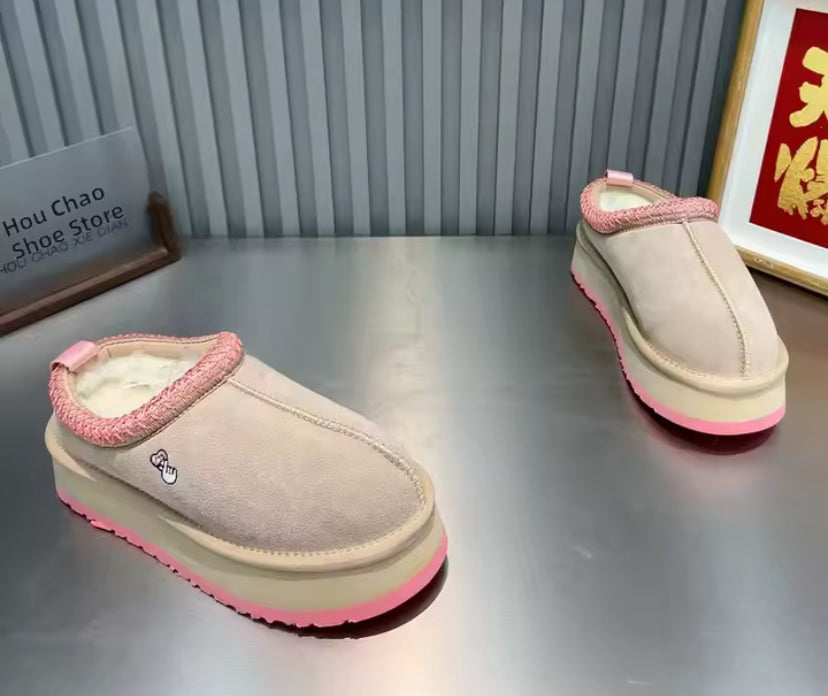Fur lined slippers