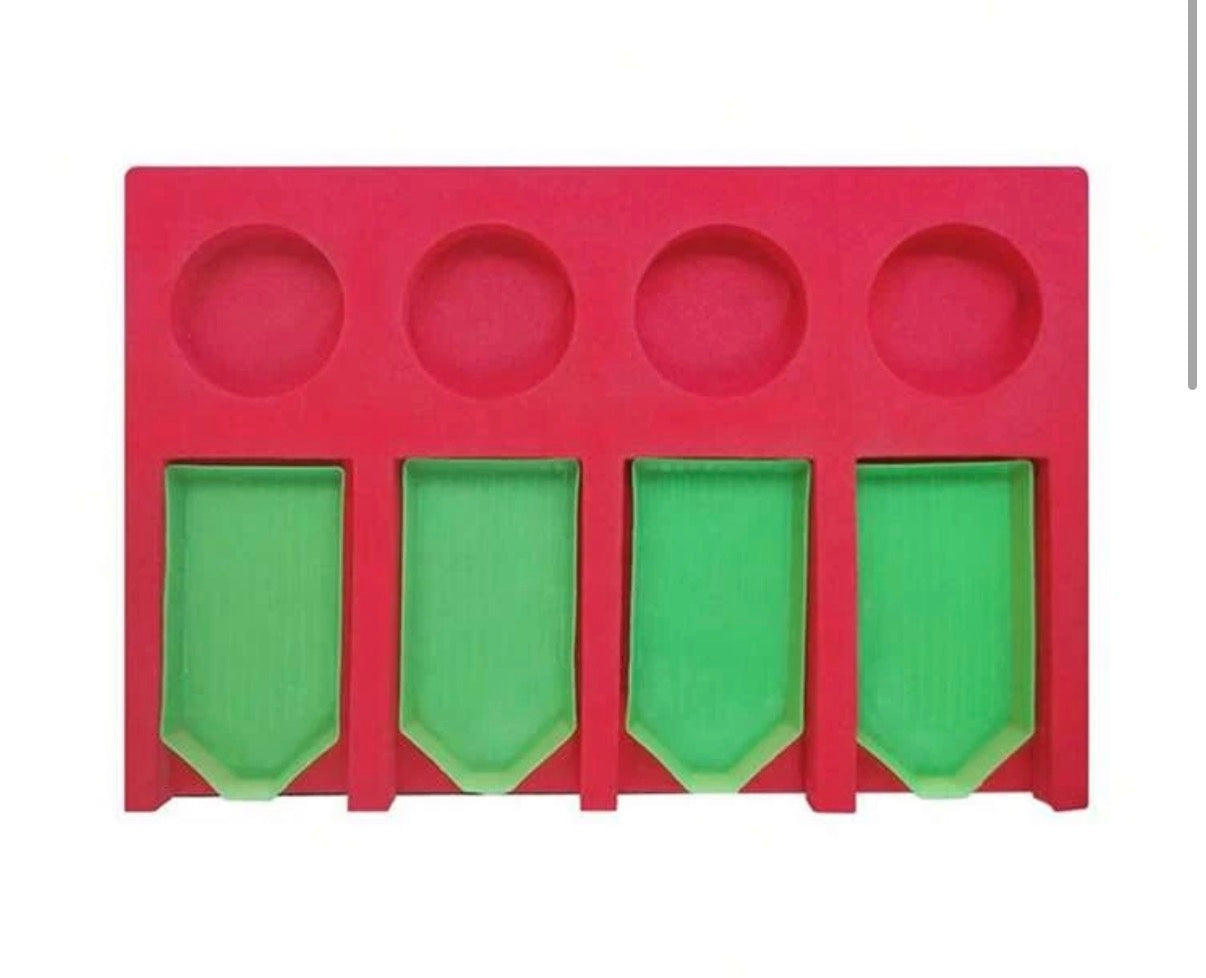 4-Slot Diamond Painting Tray Storage Rack Set, Includes 1 Red EVA Foam Multi-Layer Tray And 4 Small Trays x2