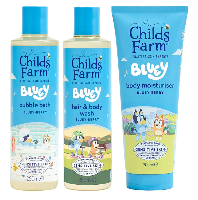 Bubble Bath (250ml), Hair & Body Wash (250ml) and Body Moisturiser (200ml) | Suitable for Newborns, Kids & Adults with Sensitive, Dry Skin