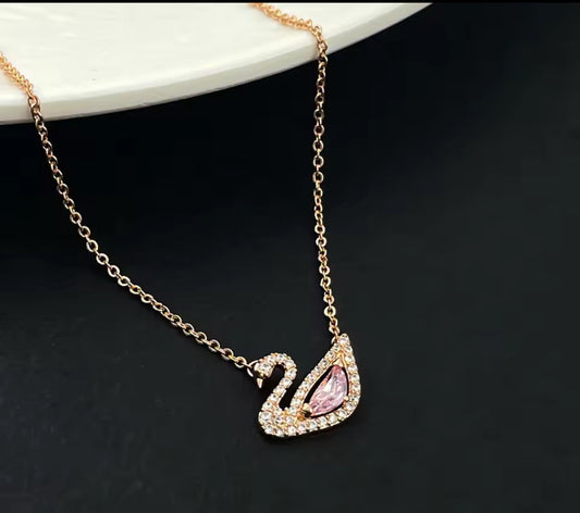Copper Cast Swan Necklace for Women