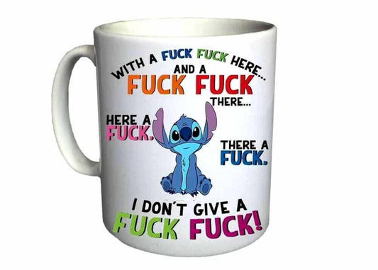 Stitch Funny Mug  Novelty Gift Xmas Birthday Gift