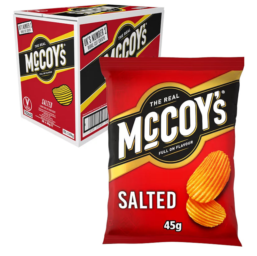 McCoys Sizzling King Prawn Grab Bag Crisps 45g (Multipack BOX of 36) - Fully loaded with flavour, iconic ridged crisp, unmistakable crunch.