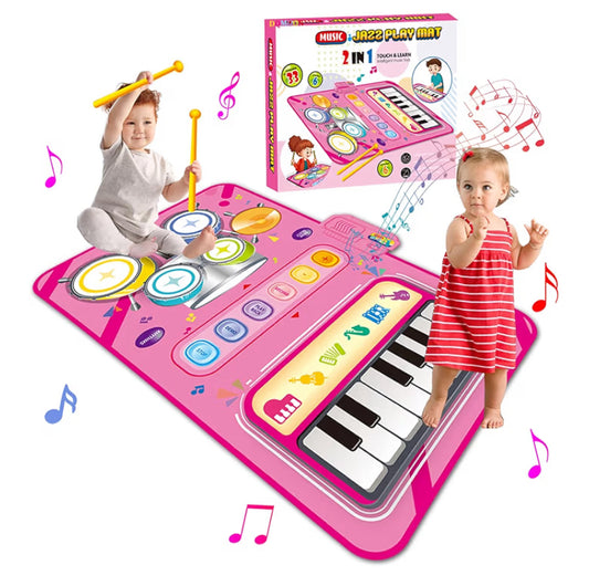 2 in 1 Music Mat Gifts for Girls Kids Toys Age 1-6