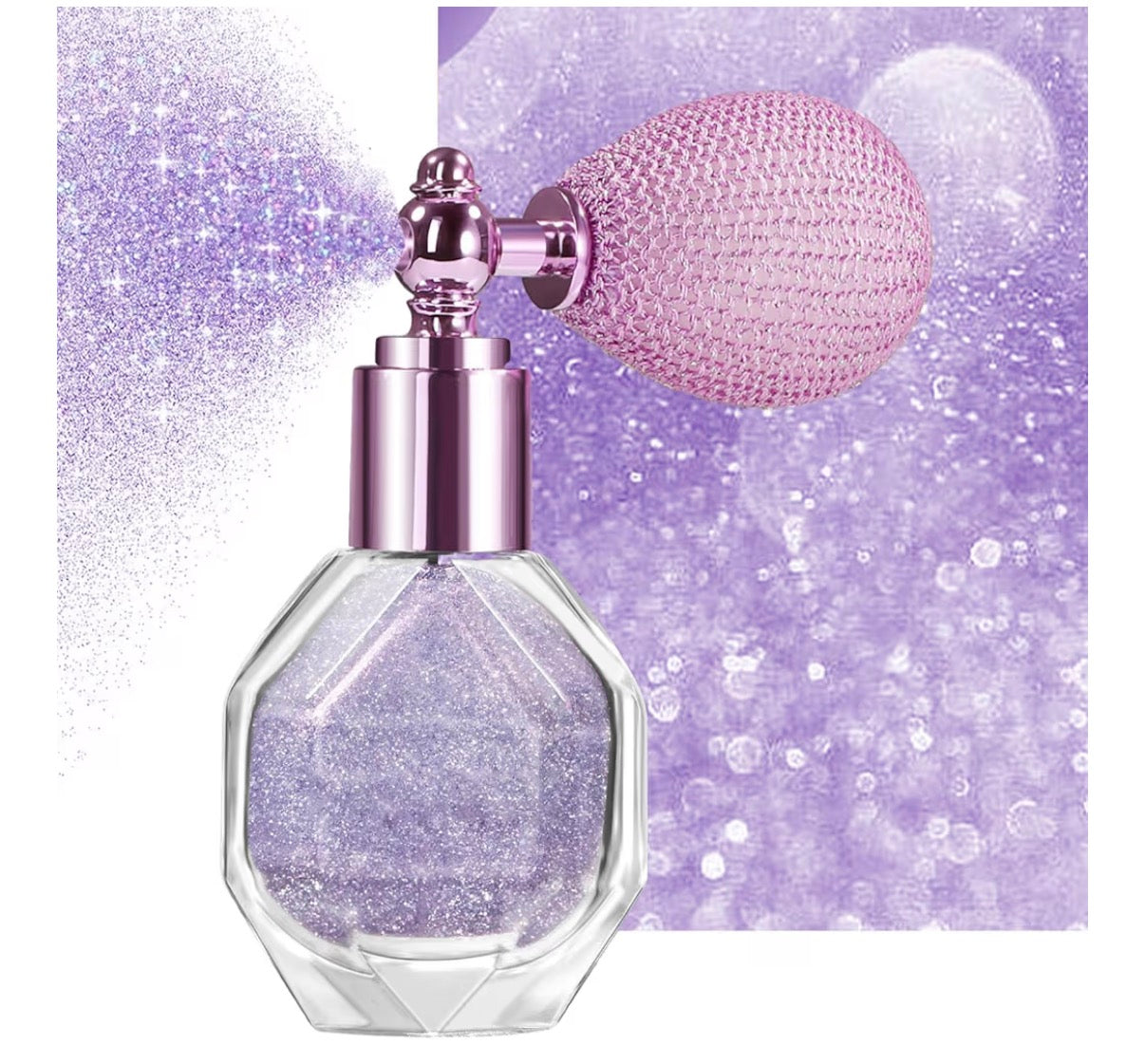Ultra Sparkle Glitter Spray for Face, Hair & Body – Shimmer Highlighter Makeup, Party Festival Body Glitter, Safe Long-Lasting Pearl Powder