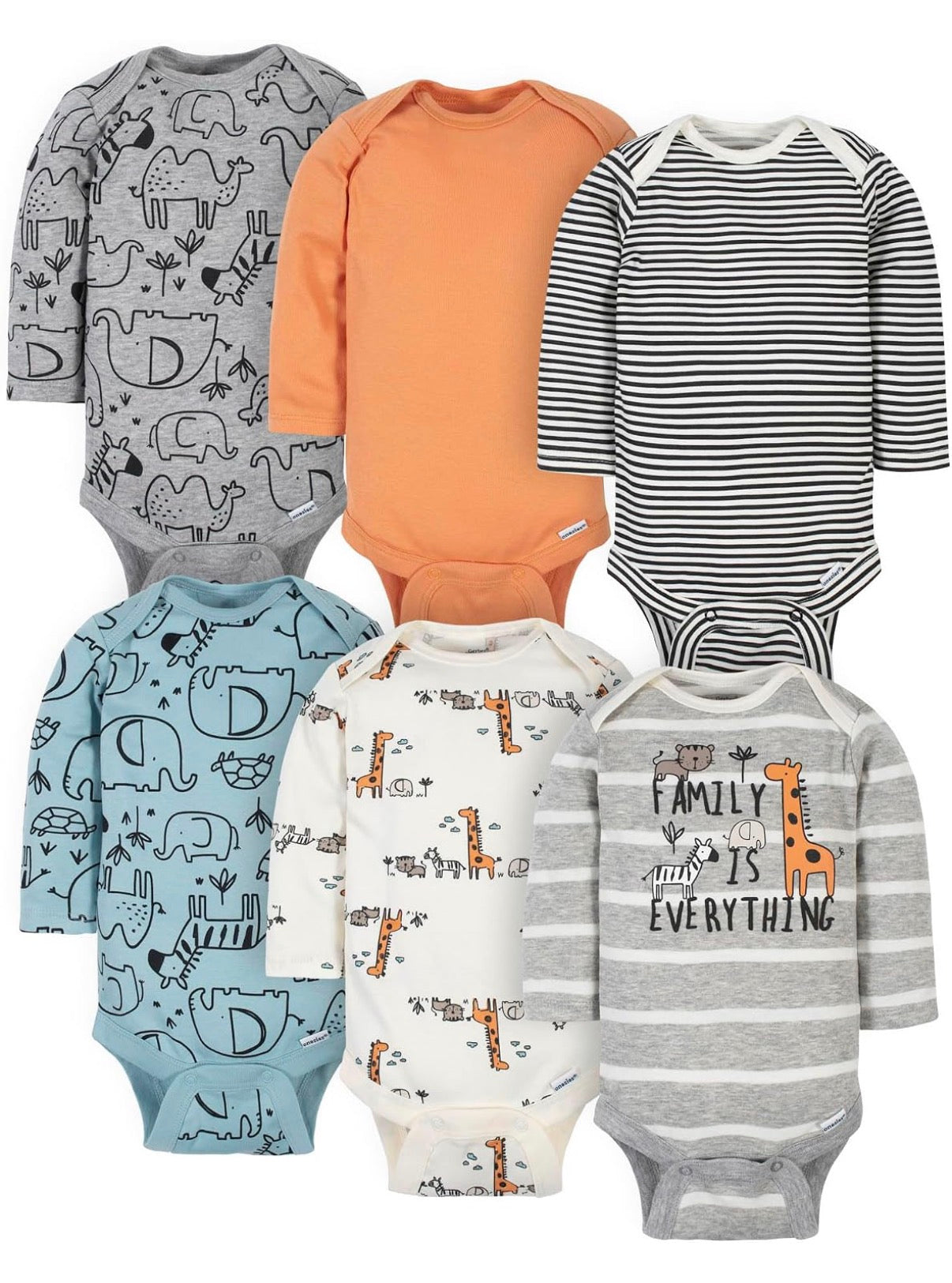 Baby Boys 6-pack Long-sleeve Onesies