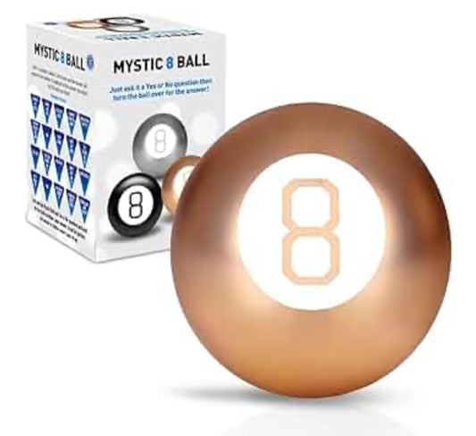 Magic 8 Ball Classic Retro Novelty - Mystic 8 Ball Gadget for Decision Making, Fortune Telling, Fun Toy Game with 20+ Predictions, Features, Fun Gift & Stocking Fillers - Gold