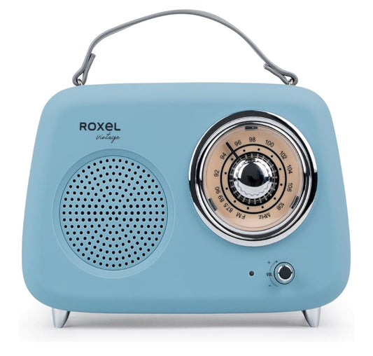 Roxel RFM01 Retro FM Radio Party speaker – Timeless Design, Superior Sound, FM Radio, MP3 Playback & Wireless BT Streaming, Perfect as a Gift