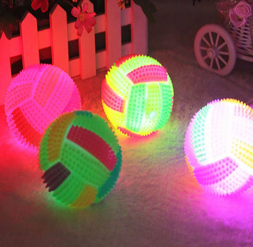 4 Pack Pet Ball Dog Flashing Rubber Ball LED LightUp Kids Activity Bouncing Ball