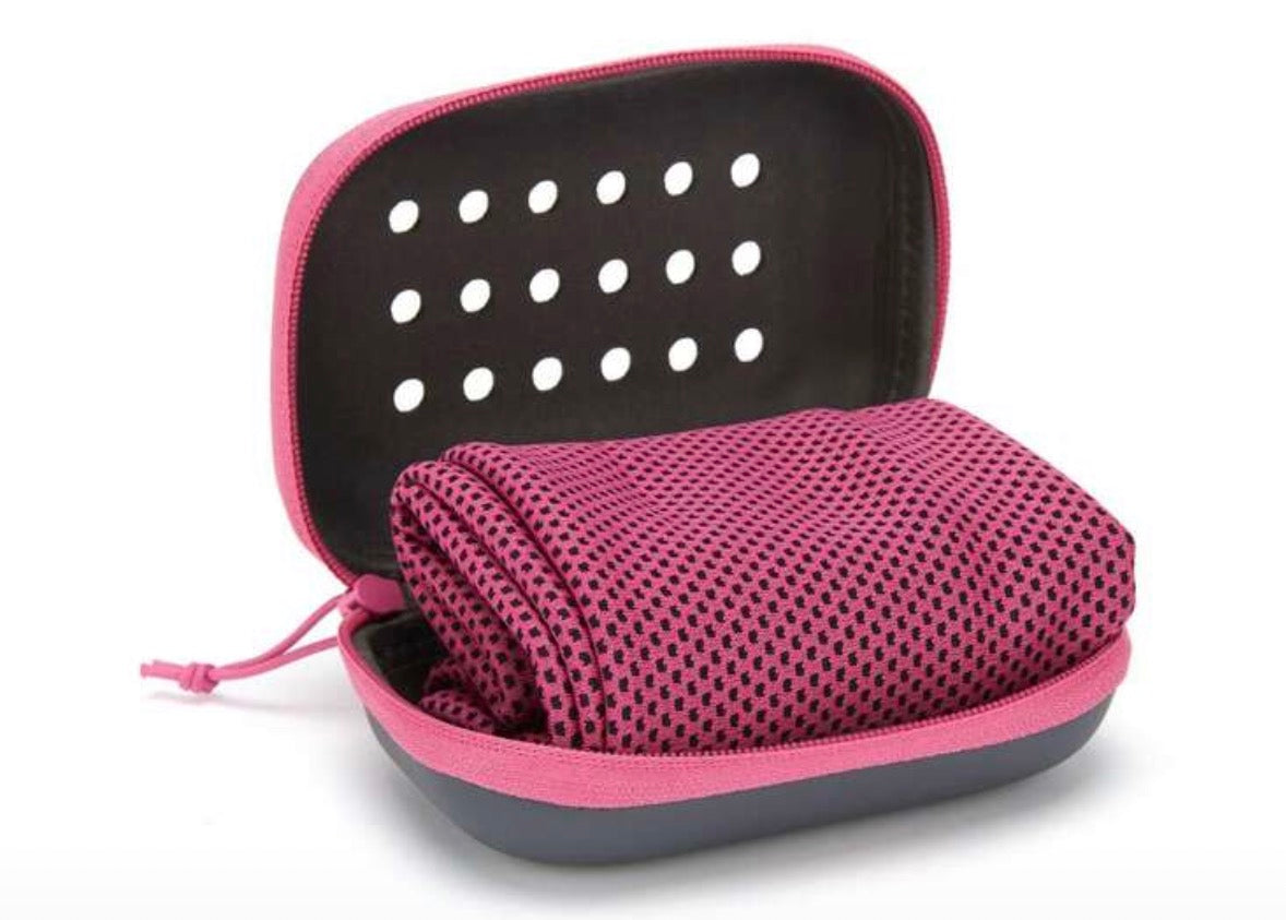 A Portable, Foldable Travel Essential Made From High-Density Cooling Material Includes A Breathable Silicone Storage Case.