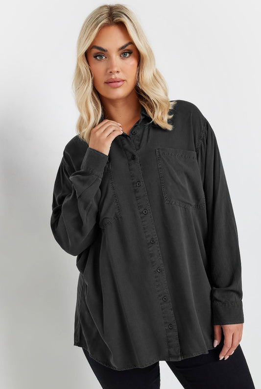 Curve Women's Plus Size Washed Chambray Shirt
