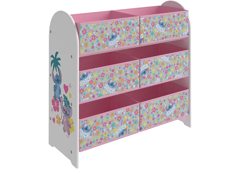 Toy Storage Unit - 6-Box Organizer for Bedroom - Made from Engineered Wood/Fabric/Metal - Easy Assembly and Clean Up