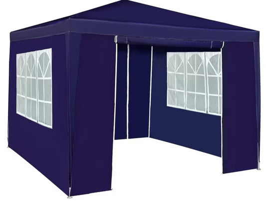 Event Gazebo with 4 Side Panels, Outdoor Waterproof Party Tent Marquee with Coated Steel Frame (3x3M)
