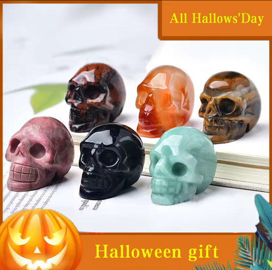 Natural Crystal 1-inch Skull Carving