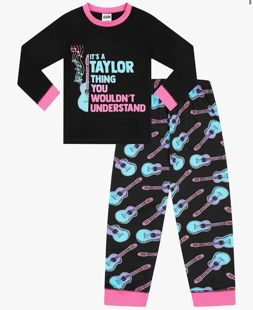 The Pyjama Factory Girls It's a Taylor Thing, You Wouldn't Understand Black Blue Long Pyjamas
