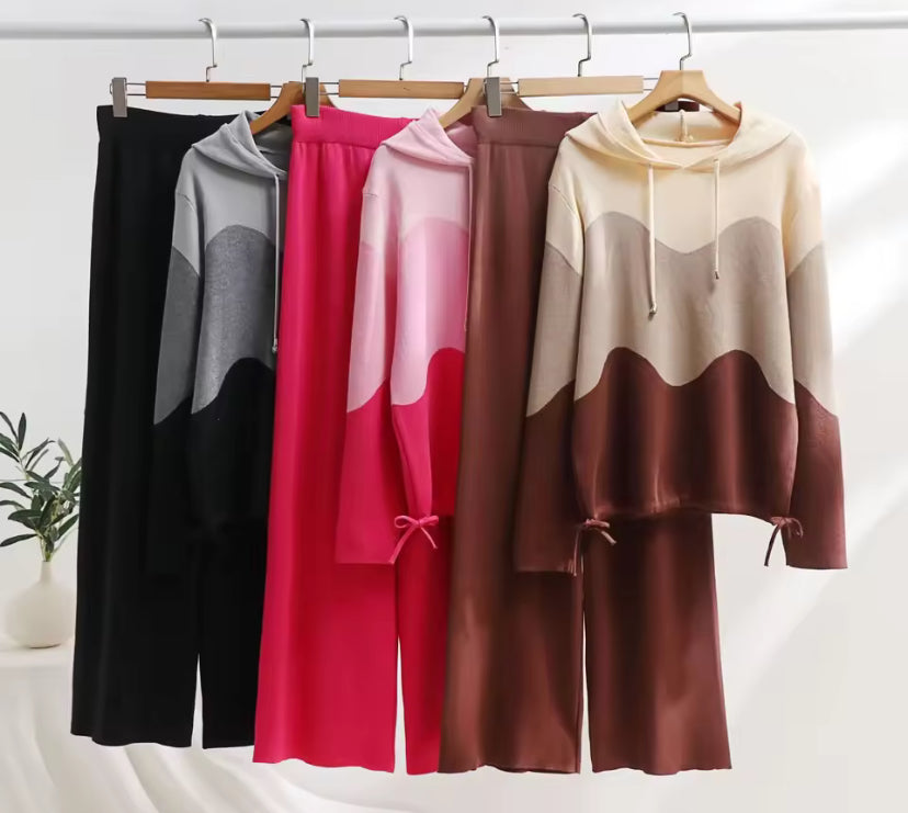 Loose Fit Women's Two-Piece Set with Hoodie And Long Pants Casual plus Size