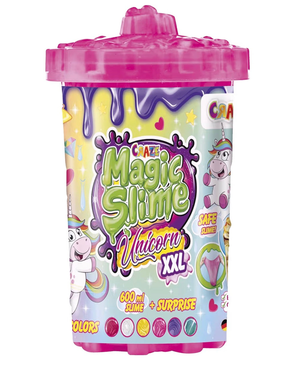 CRAZE MAGIC SLIME Unicorn XXL Set 600ml – Glitter Slime Toy with Unicorn Figure and Surprise Elements – Slime for Kids, Creative Play Dough Alternative - Gifts for Children Ages 3+