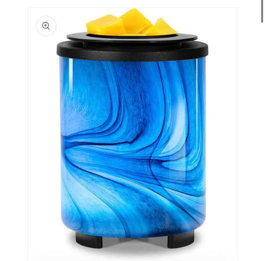 Wax Melt Warmer for Scented Wax, Electric Art-Glass Wax Melt Warmer with Removable Silicone Dish and Stable PTC Heating Element, 7 Colors Changing LED Night Light Wax Warmer for Home Office Décor Gift