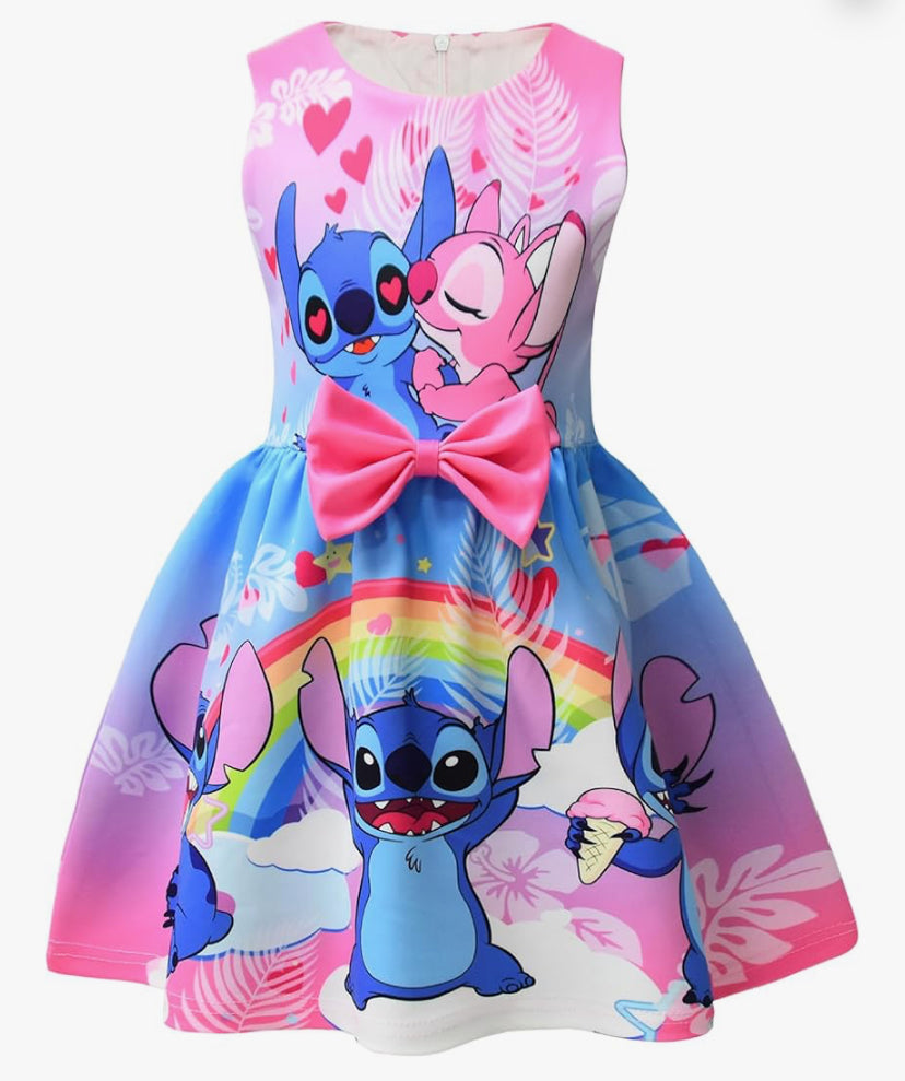 Girls Casual Dress Summer Toddler Princess Flower Double Bow Tie Wedding Party Kids Sundress Short Dresses